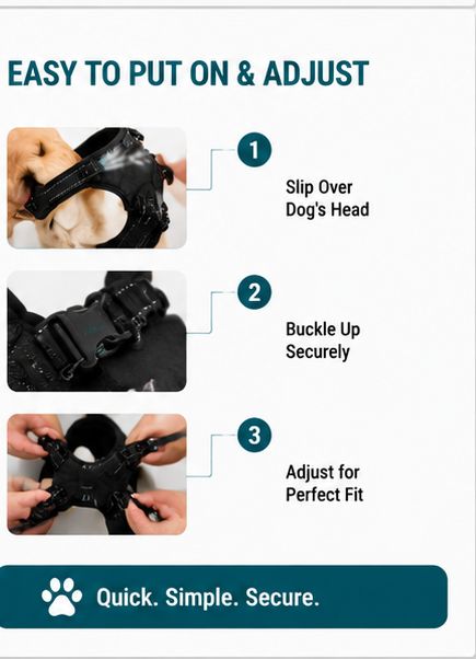 No-Pull Front Clip Dog Harness – Adjustable, Escape-Proof & Reflective for Safe Walks