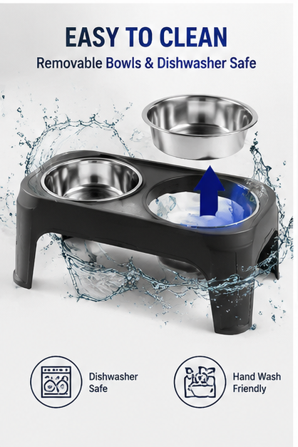 Elevated Dog Bowl Feeder – Anti-Slip Raised Pet Bowl Stand for Medium & Large Dogs, Ergonomic Feeding Station for Healthy Eating Posture