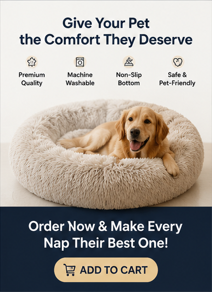 Luxury Donut Calming Pet Bed – Ultra Soft Plush Orthopedic Dog & Cat Bed | Anti-Anxiety Deep Sleep Sofa | Machine Washable, Non-Slip Bottom