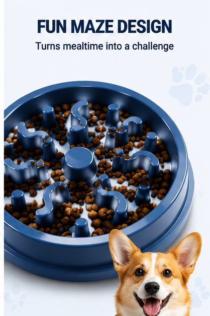 Slow Feeder Dog Bowl – Anti-Choking Puzzle Bowl for Dogs, Non-Slip Durable Pet Food Bowl for Healthy Eating