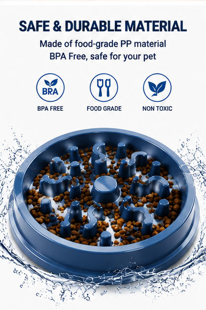 Slow Feeder Dog Bowl – Anti-Choking Puzzle Bowl for Dogs, Non-Slip Durable Pet Food Bowl for Healthy Eating