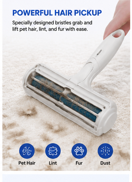 Reusable Pet Hair Remover Roller – Eco-Friendly Lint & Fur Cleaner for Couch, Carpet, Clothes & Car