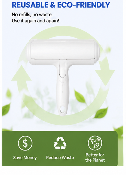 Reusable Pet Hair Remover Roller – Eco-Friendly Lint & Fur Cleaner for Couch, Carpet, Clothes & Car