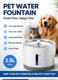 Smart Pet Water Fountain – Automatic Filtered Drinking Fountain for Cats & Dogs | Ultra Quiet, Large Capacity, Easy Clean