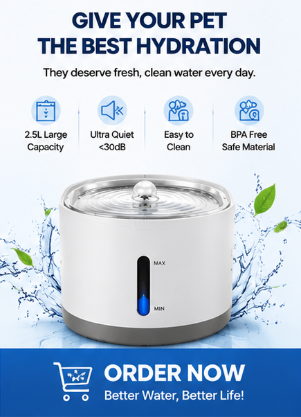 Smart Pet Water Fountain – Automatic Filtered Drinking Fountain for Cats & Dogs | Ultra Quiet, Large Capacity, Easy Clean